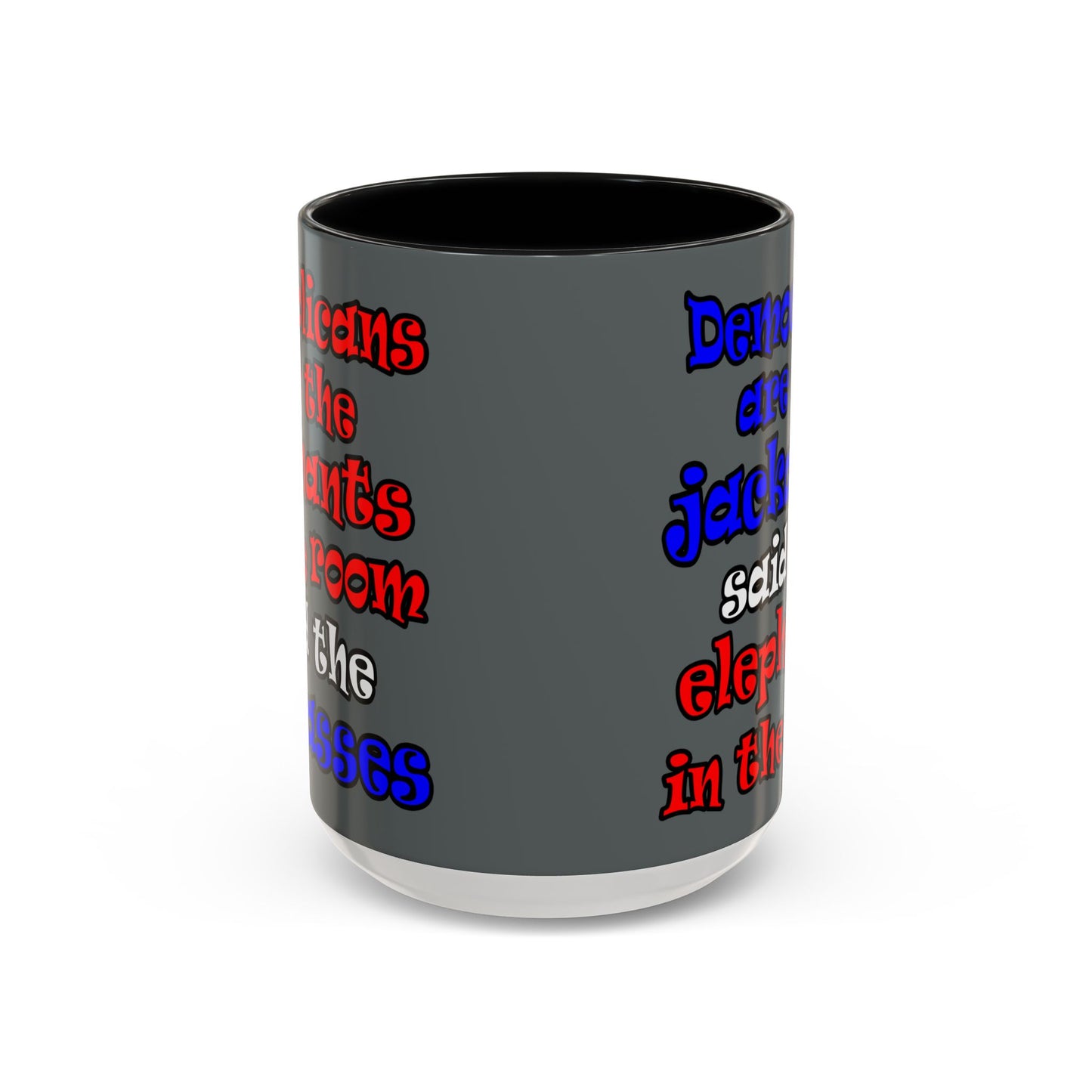 donkeys and elephants - Accent Mug (dark grey)