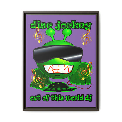 disc jockey - framed canvas art (light purple)
