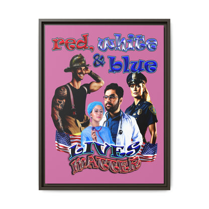 rw&b lives matter - framed canvas art (light pink)