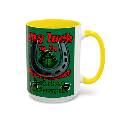 my luck - Accent Mug (dark green)