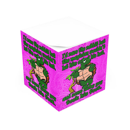 turtle race - note cube (pink swirl)