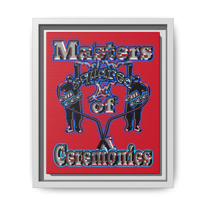 em cee squared - framed canvas art (dark red)