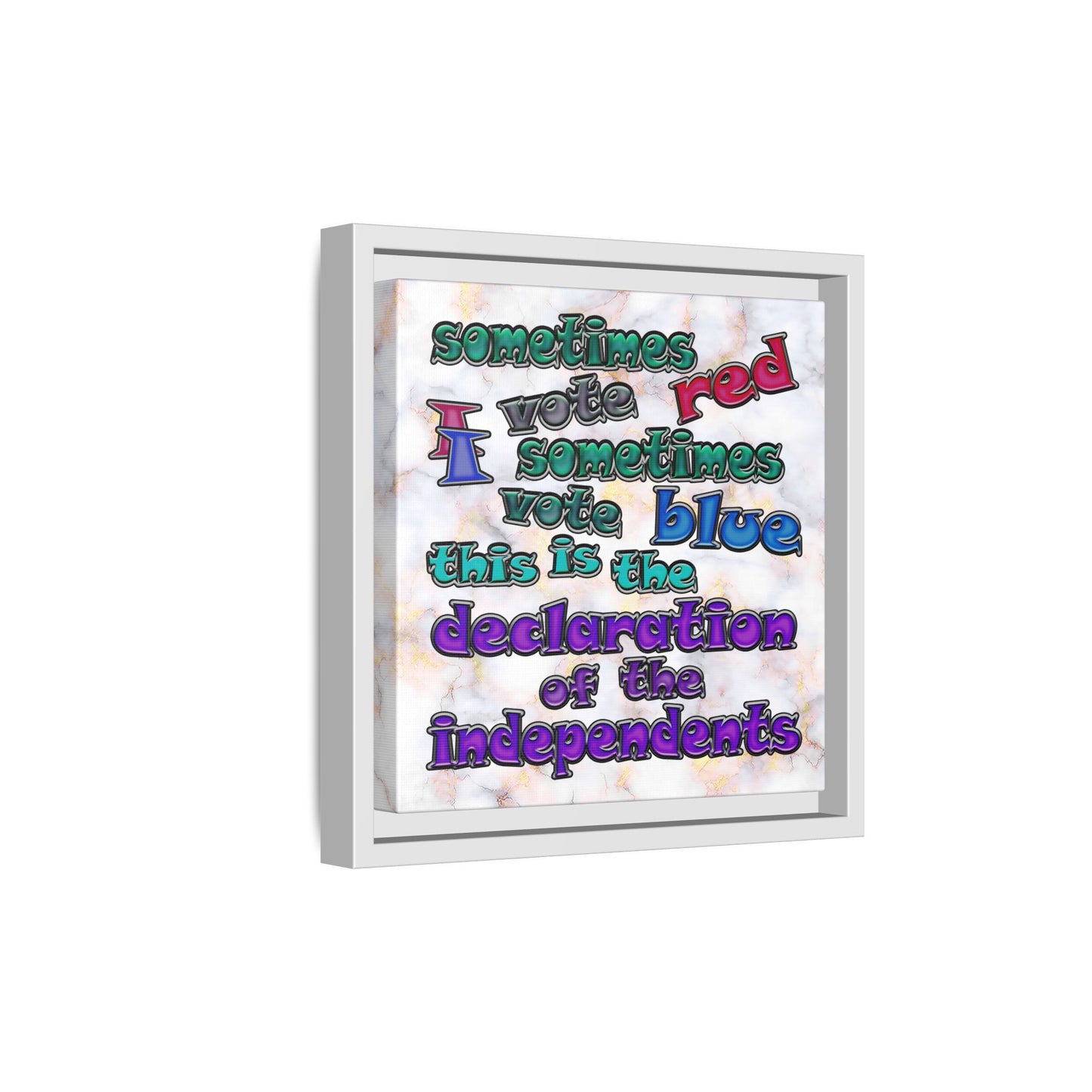 declaration of the independents - framed canvas art (white marble)
