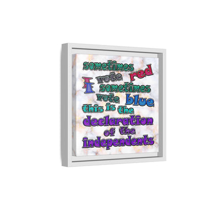 declaration of the independents - framed canvas art (white marble)