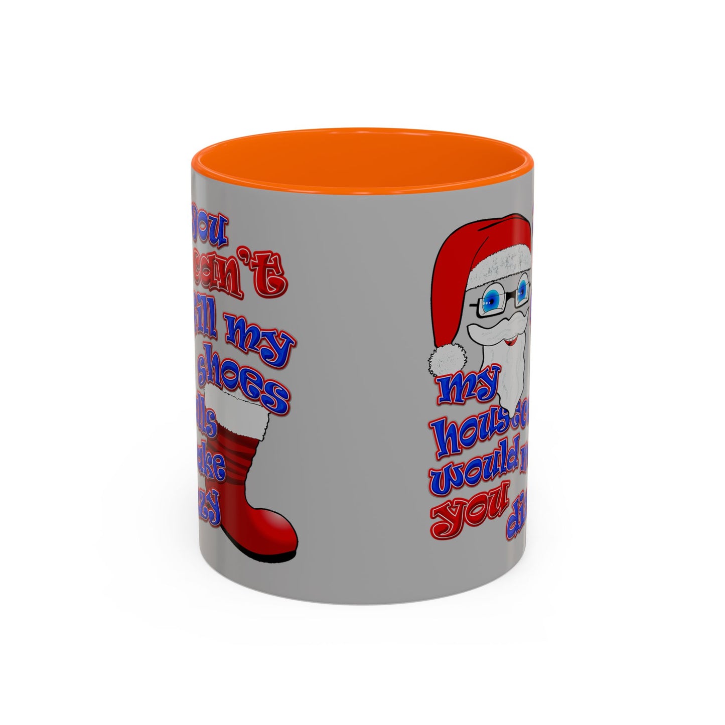 santa's shoes - Accent Mug (light grey)