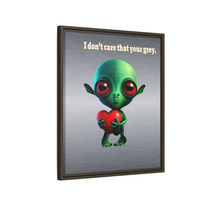 I don't care that your grey - framed canvas art (brushed nickel)