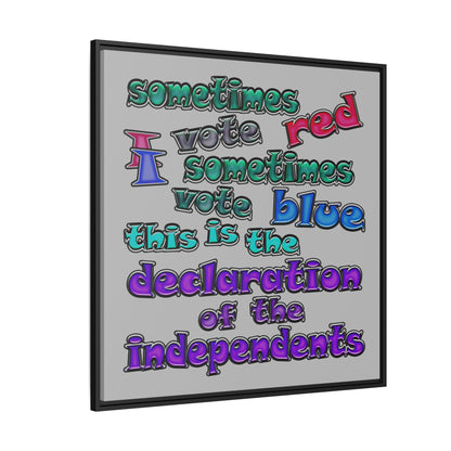 declaration of the independents - framed canvas art (light grey)