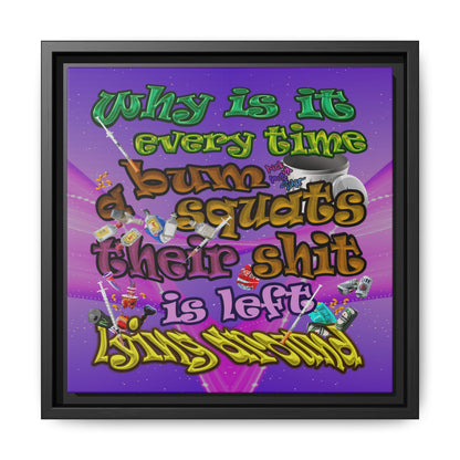 the bum's shit - framed canvas art (purple-pink wave)