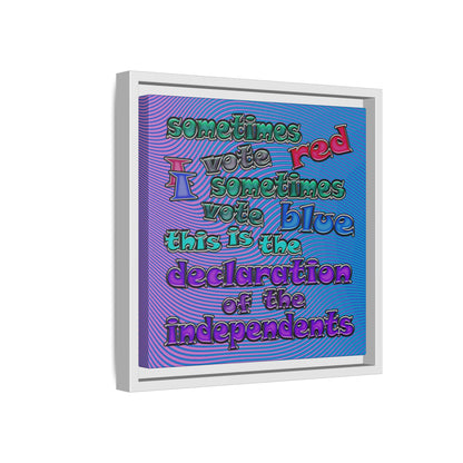 declaration of the independents - framed canvas art (light blue-purple wave)