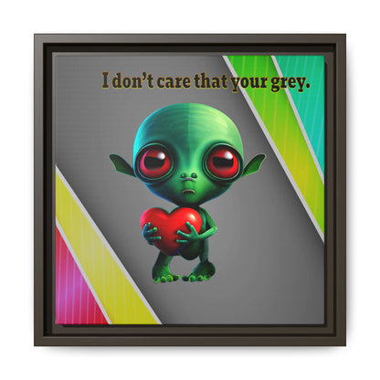 I don't care that your grey - framed canvas art (rainbow split)