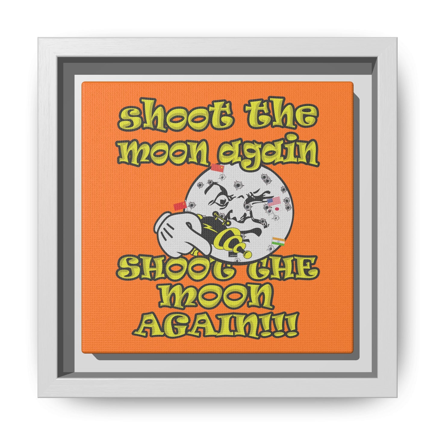 shoot the moon again - framed canvas art (crusta)