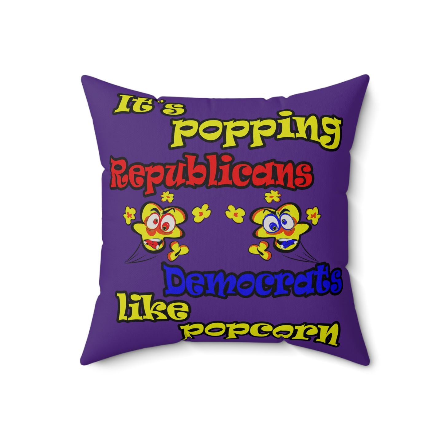 popping like popcorn - Faux Suede Square Pillow - (purple)