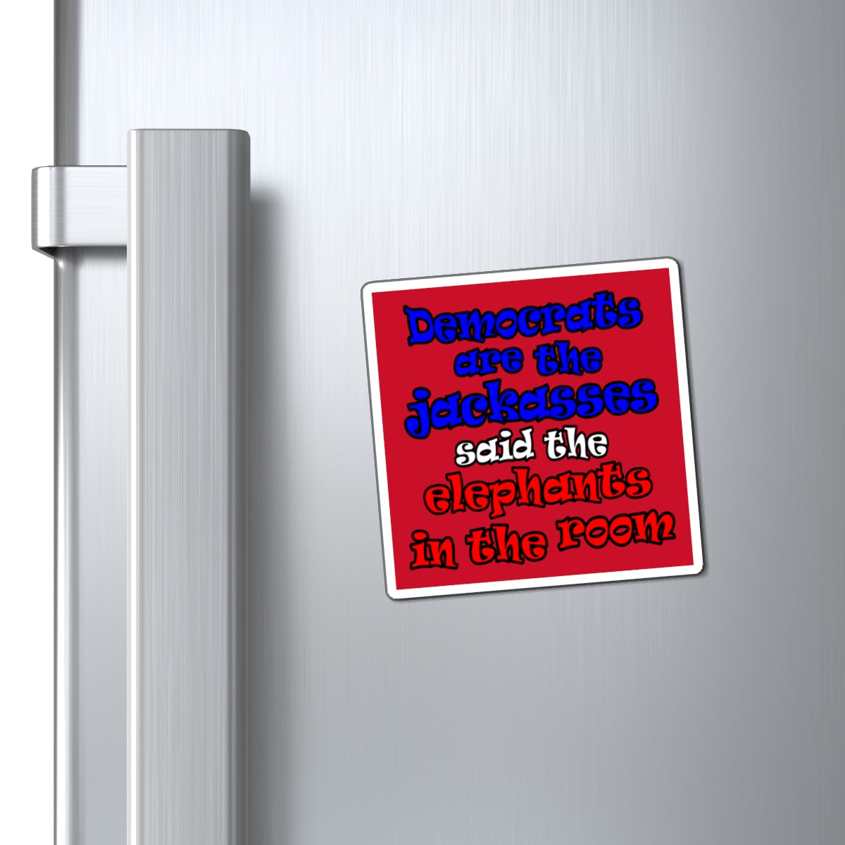 donkeys and elephants - Magnets - (dark red)