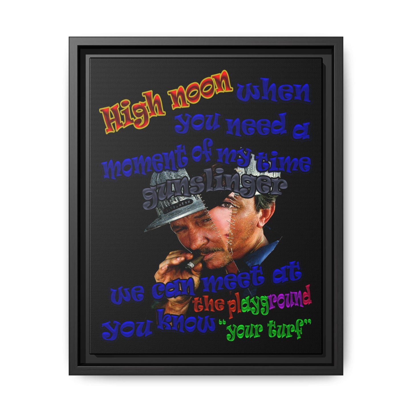 high noon - framed canvas art (black)