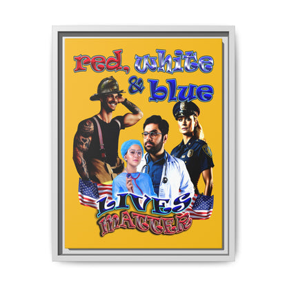 rw&b lives matter - framed canvas art (yellow)
