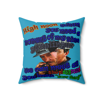high noon - Spun Polyester Square Pillow - (turquoise)