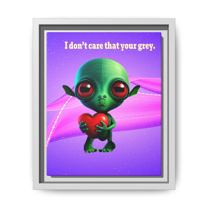 I don't care that your grey - framed canvas art (purple-pink wave)