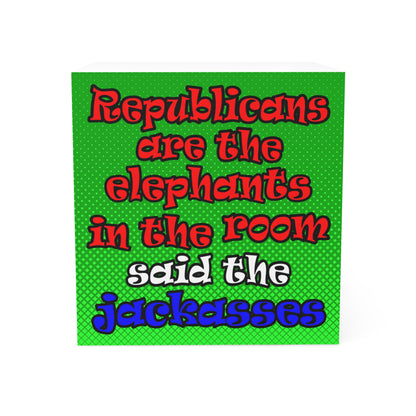 donkeys and elephants - note cube (logo green)