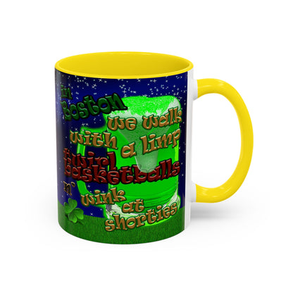 celtics logo - Accent Mug ('snoops' background)