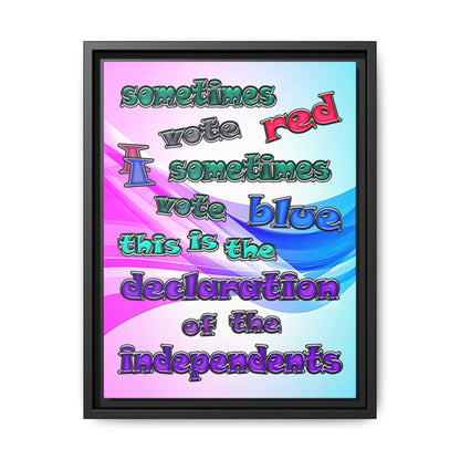 declaration of the independents - framed canvas art (light blue-pink wave)