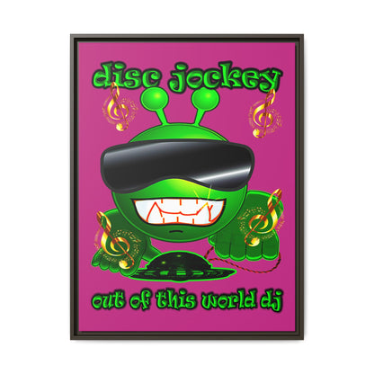disc jockey - framed canvas art (pink)