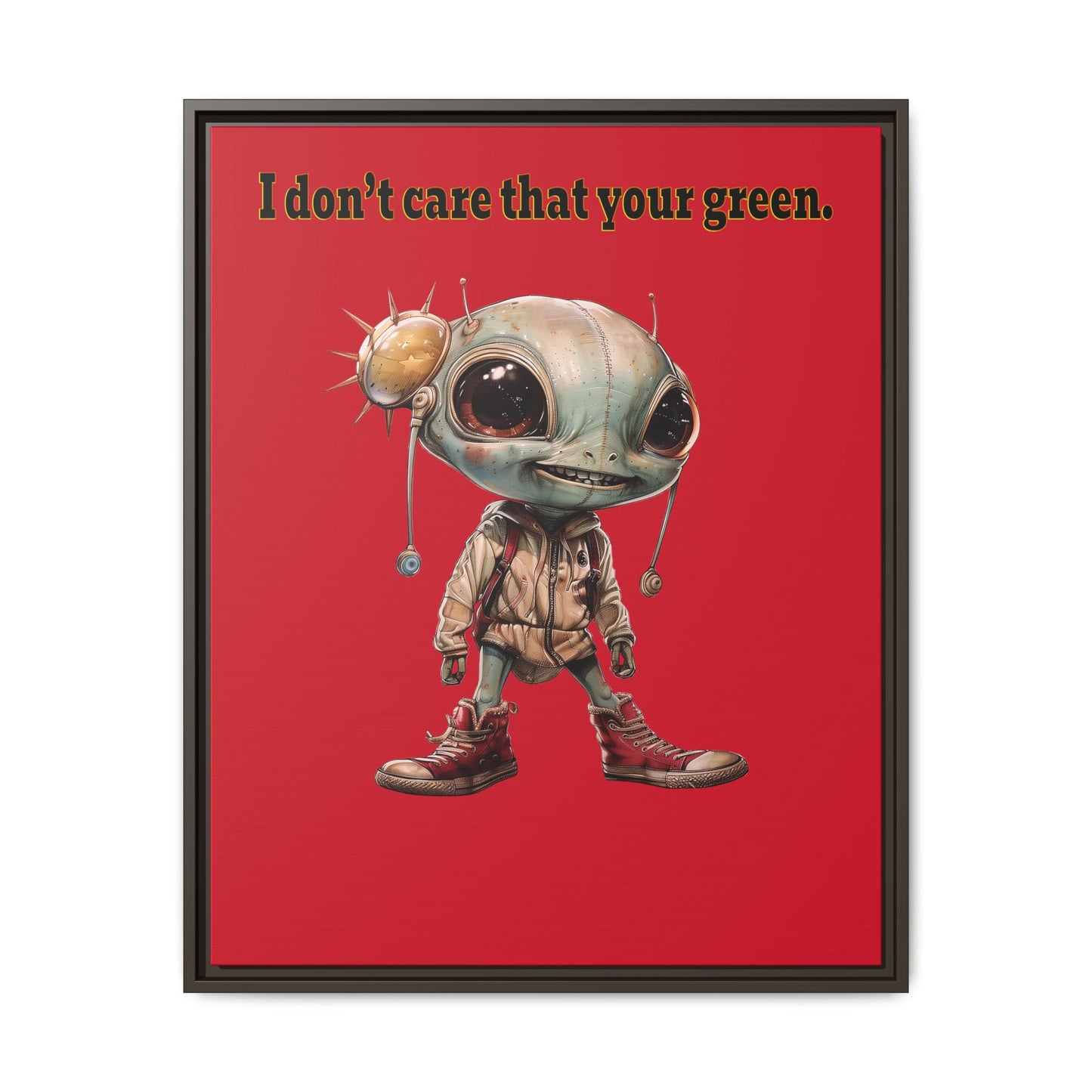 I don't care that your green - framed canvas art (dark red)