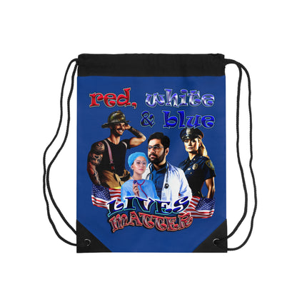 rw&b lives matter - Drawstring Bag (dark blue)