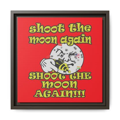 shoot the moon again - framed canvas art (red)