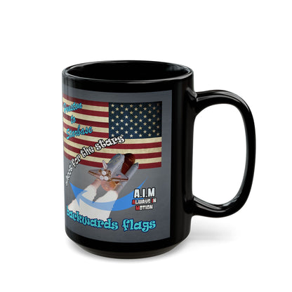 shoot for the stars - Black Mug (grey-light grey)