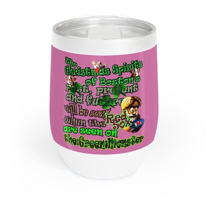 christmas spirits of boston - Chill Wine Tumbler (light pink)
