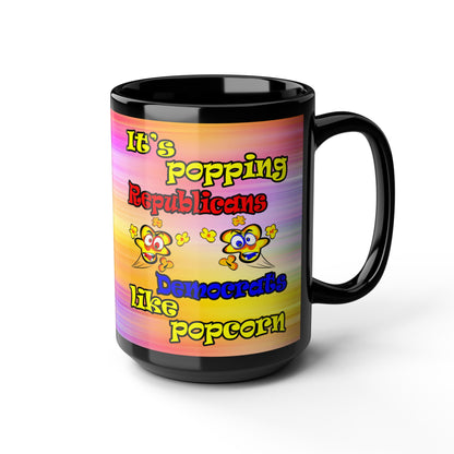 popping like popcorn - Black Mug (color blur)