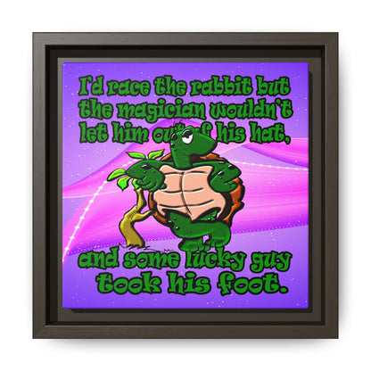 turtle race - framed canvas art (purple-pink wave)