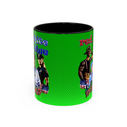 rw&b lives matter - Accent Mug (logo green)