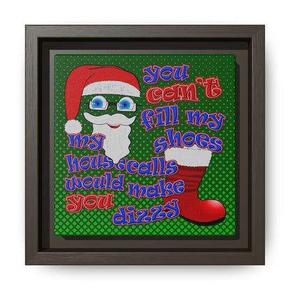 santa's shoes - framed canvas art (logo green)