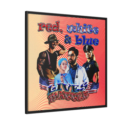 rw&b lives matter - framed canvas art (yellow-orange wave)