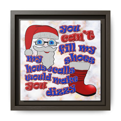 santa's shoes - framed canvas art (white marble)