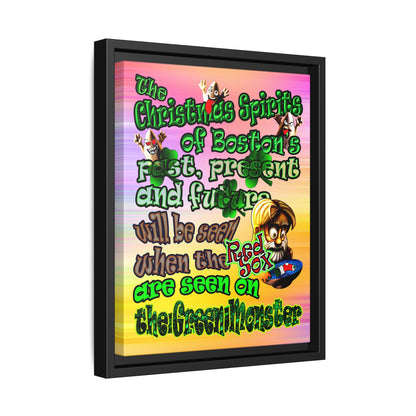 christmas spirits of boston - framed canvas art (color blur)