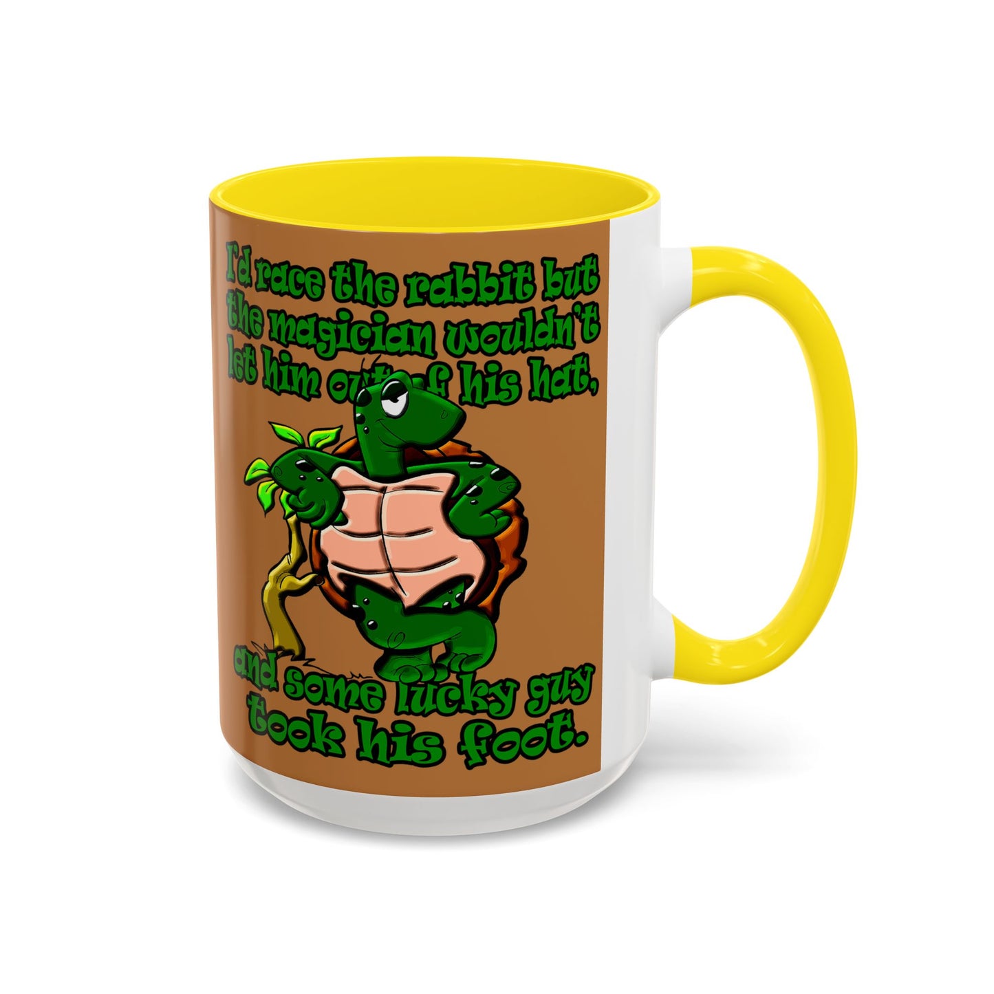 turtle race - Accent Mug (light brown)