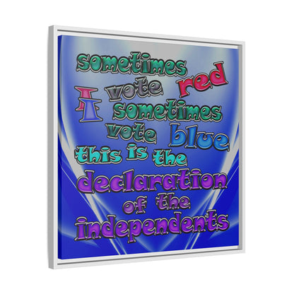 declaration of the independents - framed canvas art (blue-white wave)
