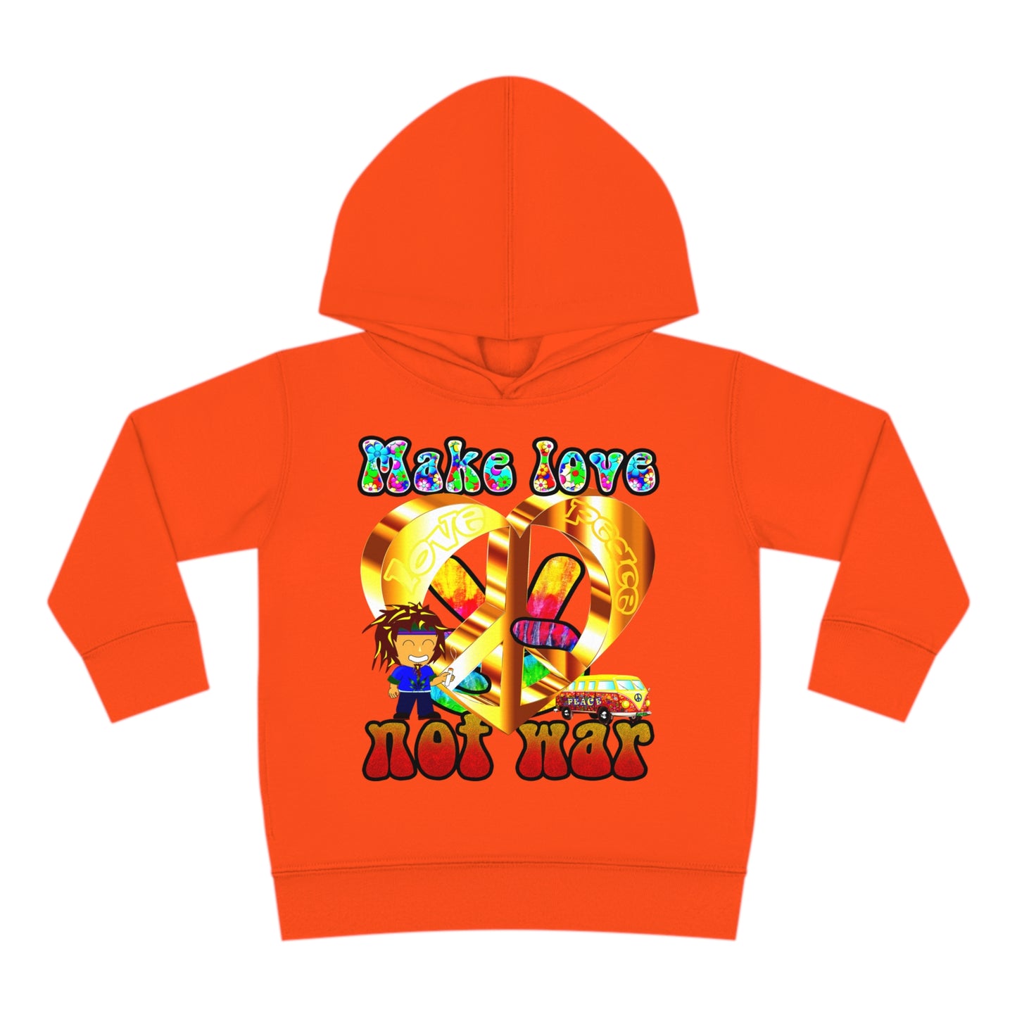 love peace - Toddler Pullover Fleece Hoodie