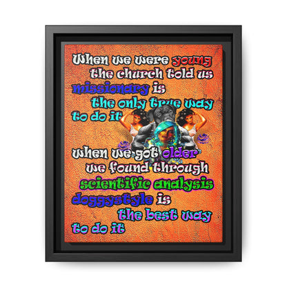 doggystyle - framed canvas art (burnt orange)