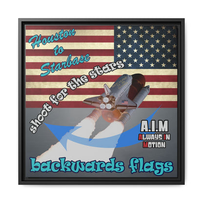 shoot for the stars - framed canvas art (grey-light grey)