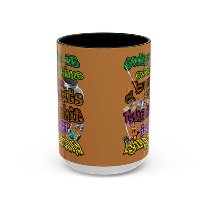 the bum's shit - Accent Mug (light brown)