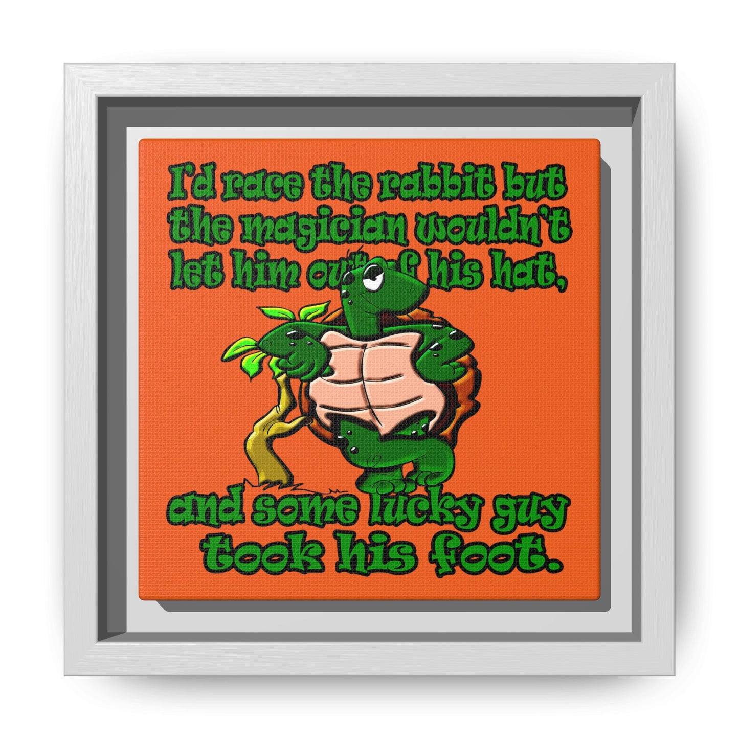 turtle race - framed canvas art (orange)