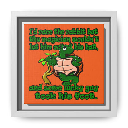 turtle race - framed canvas art (orange)