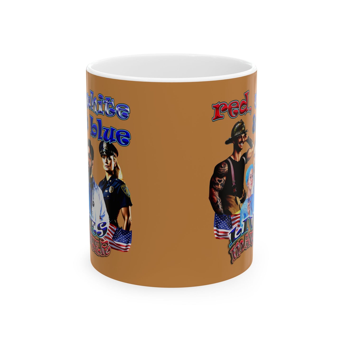 rw&b lives matter - White Mug (light brown)