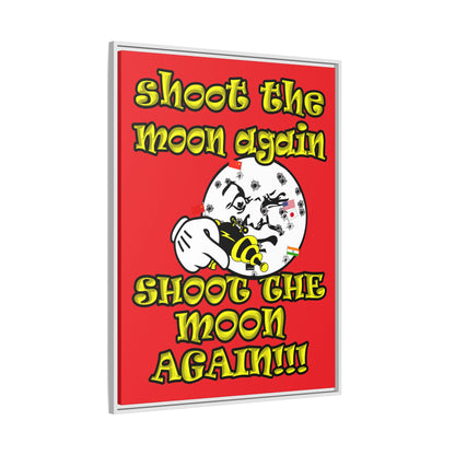 shoot the moon again - framed canvas art (red)