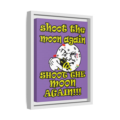 shoot the moon again - framed canvas art (light purple)