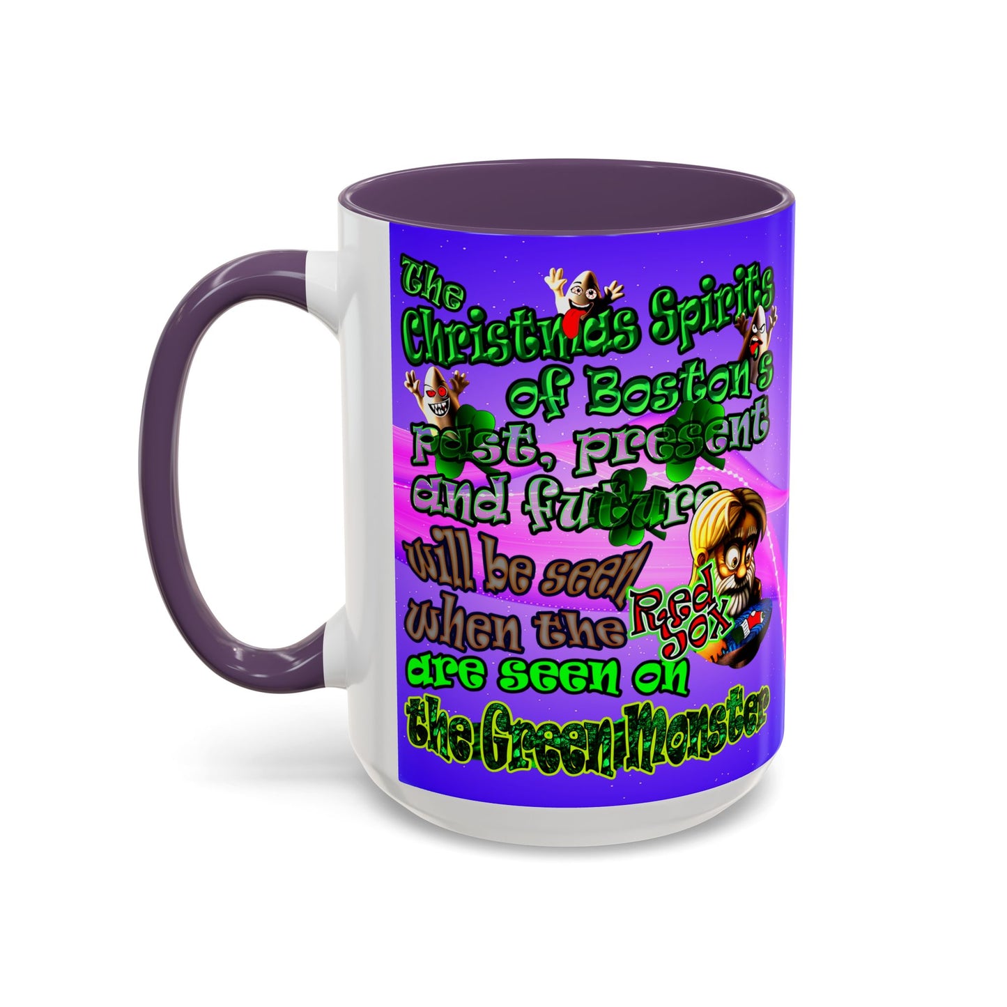 christmas spirits of boston - Accent Mug (purple-pink wave)