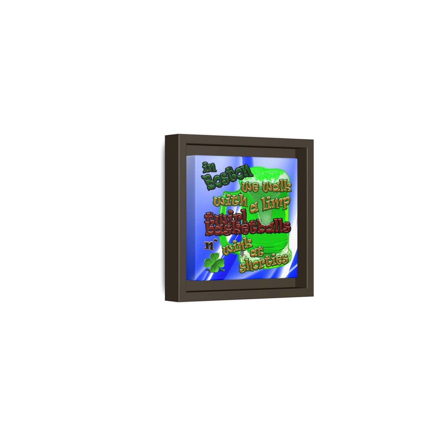 celtics logo - framed canvas art (blue-white wave)